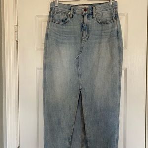 Madewell Light wash Denim midi Skirt